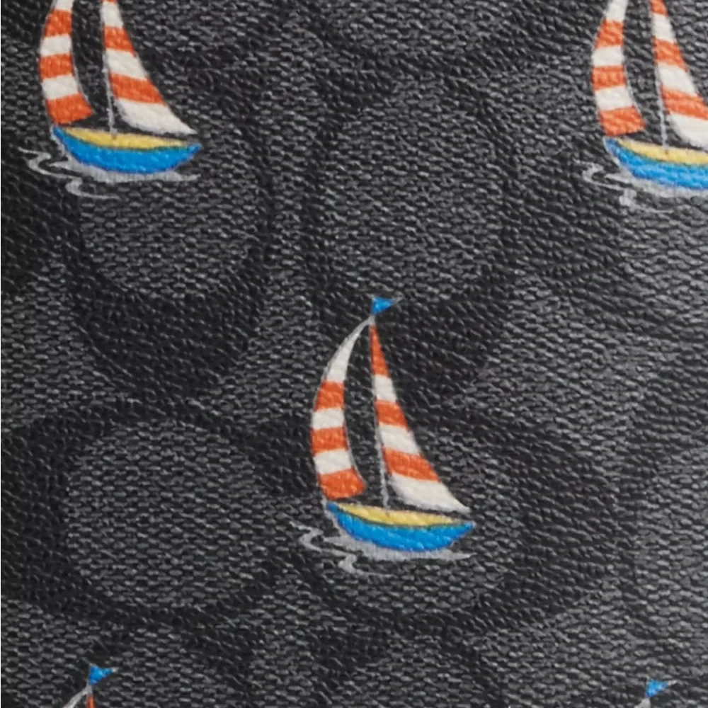 NWT COACH Aden Crossbody In Signature Canvas‎ With Sailboat Print